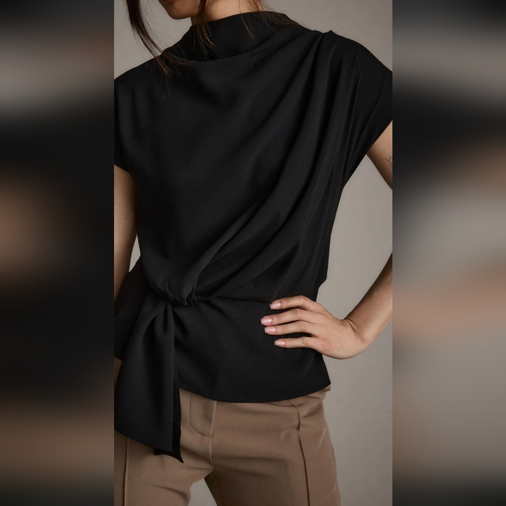 Zara Black Draped Top